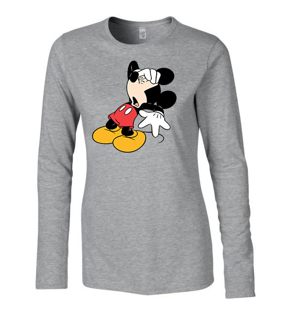 mickey egér  Sportszürke Női Hosszú Ujjú Póló