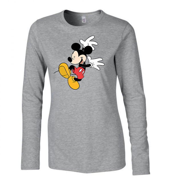 mickey egér táncol Sportszürke Női Hosszú Ujjú Póló