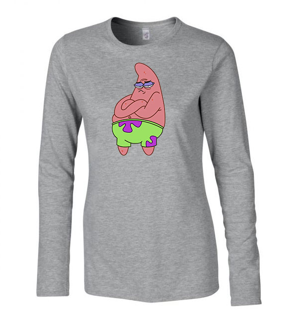 patrik csillag patric star spongya bob Sportszürke Női Hosszú Ujjú Póló