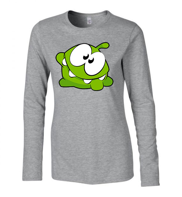 om nom Sportszürke Női Hosszú Ujjú Póló