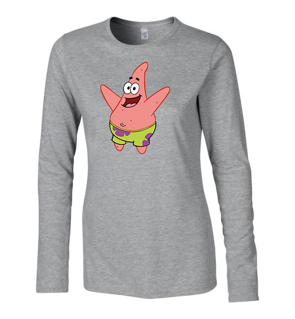 patrik csillag spongya bob Sportszürke Női Hosszú Ujjú Póló