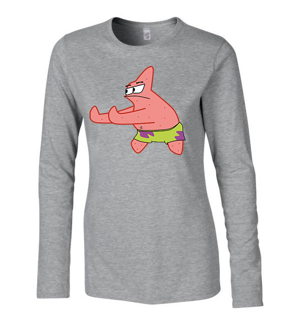 patrik csillag spongya bob Sportszürke Női Hosszú Ujjú Póló