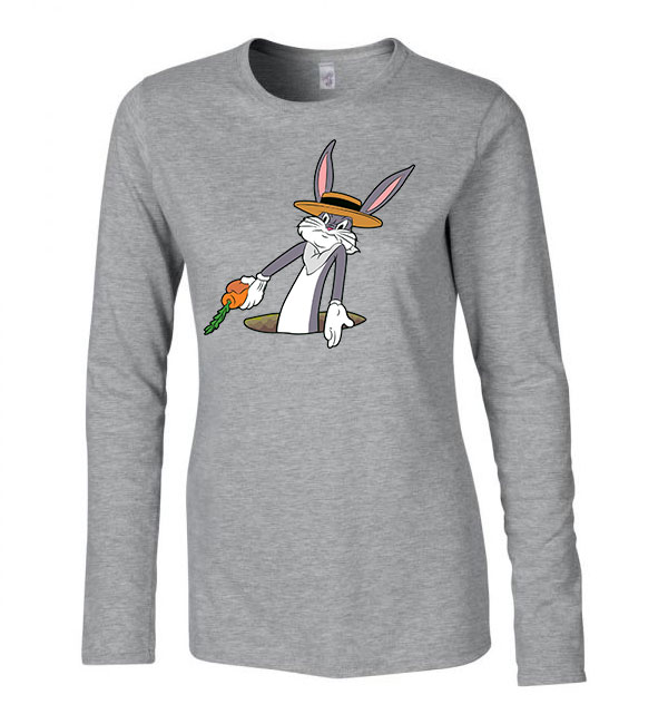 tapsi hapsi bugs bunny Sportszürke Női Hosszú Ujjú Póló