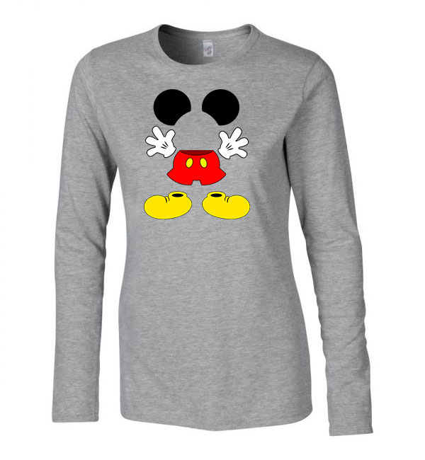 Mickey egér Sportszürke Női Hosszú Ujjú Póló