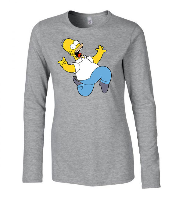 homer simpson Sportszürke Női Hosszú Ujjú Póló
