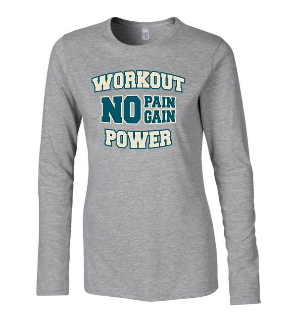 kondi no pain no gain workout Sportszürke Női Hosszú Ujjú Póló