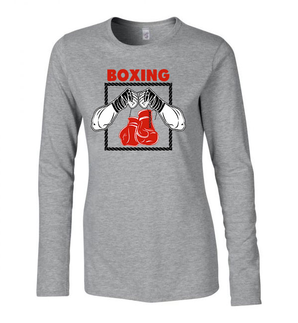 Boxing box Sportszürke Női Hosszú Ujjú Póló