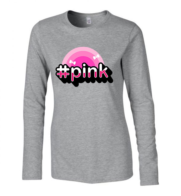 Pink Sportszürke Női Hosszú Ujjú Póló