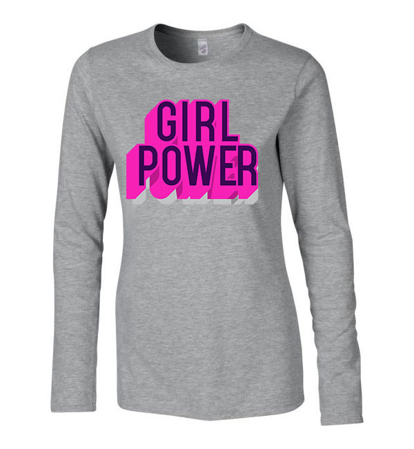 girl power grl pwr Sportszürke Női Hosszú Ujjú Póló