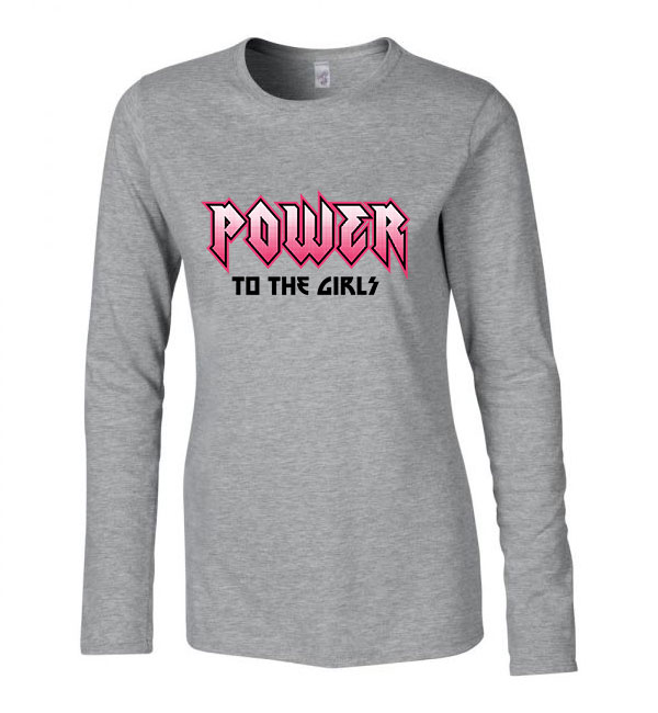 power to the girls girl power Sportszürke Női Hosszú Ujjú Póló