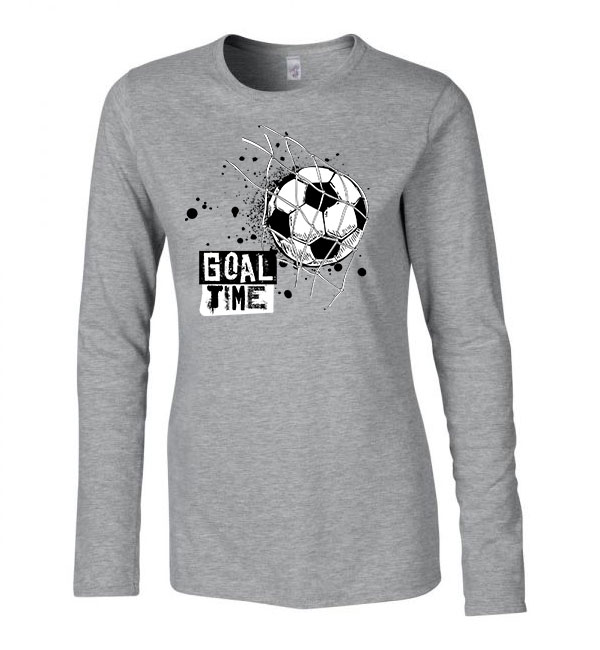 gól foci focis football focista Sportszürke Női Hosszú Ujjú Póló