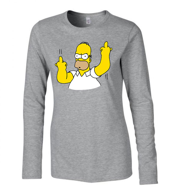 homer simpson Sportszürke Női Hosszú Ujjú Póló