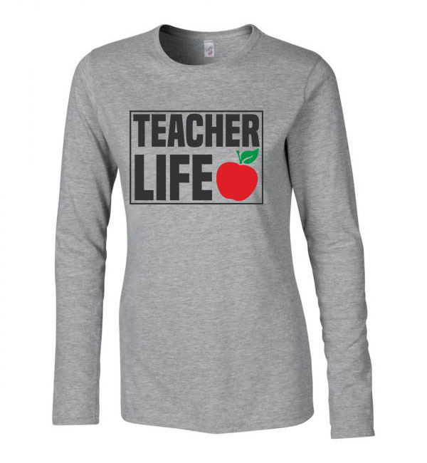 teacher life tanár Sportszürke Női Hosszú Ujjú Póló