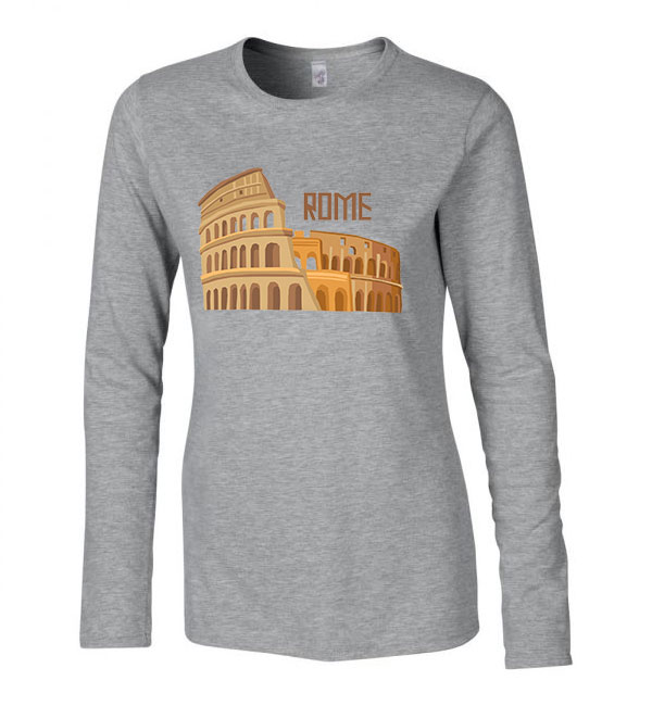 olaszország italy róma rome colosseum  Sportszürke Női Hosszú Ujjú Póló