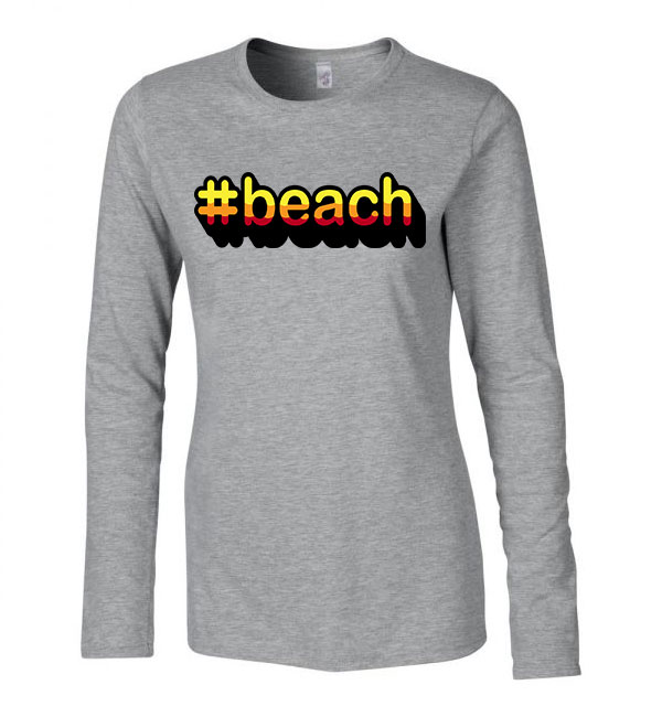 beach nyár nyaralás Sportszürke Női Hosszú Ujjú Póló