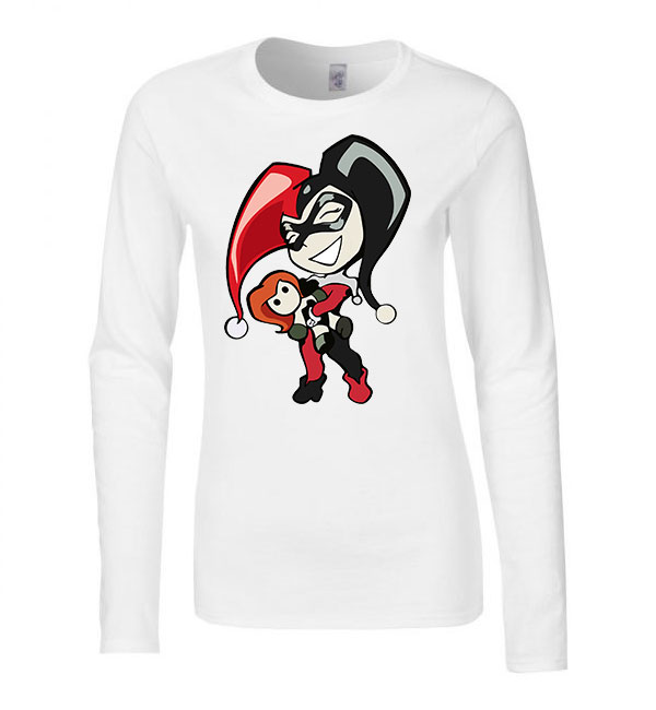 Harley Quinn Fehér Női Hosszú Ujjú Póló
