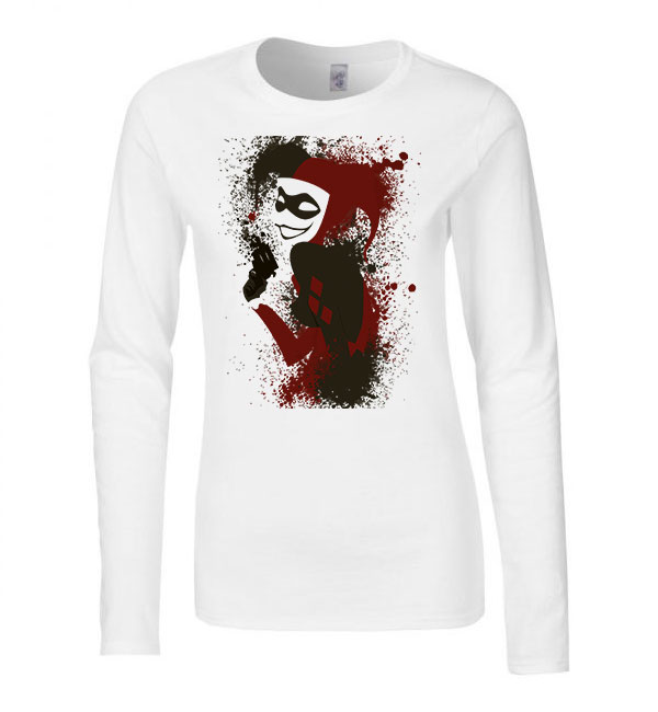Harley Quinn Fehér Női Hosszú Ujjú Póló