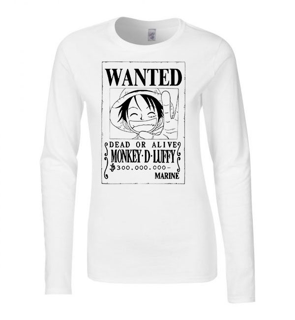 one piece Fehér Női Hosszú Ujjú Póló