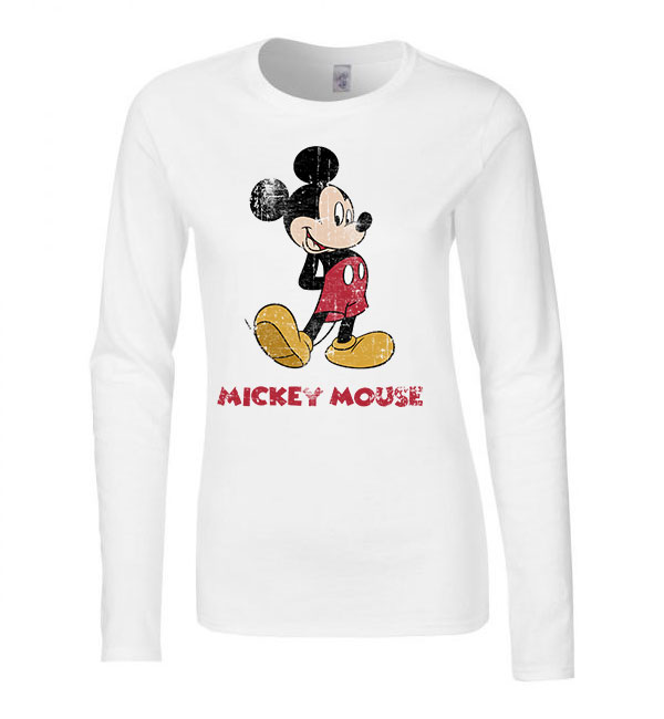 mickey egér Fehér Női Hosszú Ujjú Póló