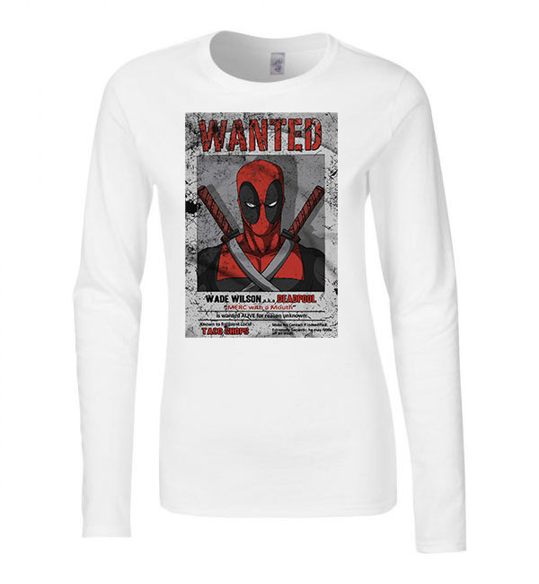 deadpool wade wilson Fehér Női Hosszú Ujjú Póló