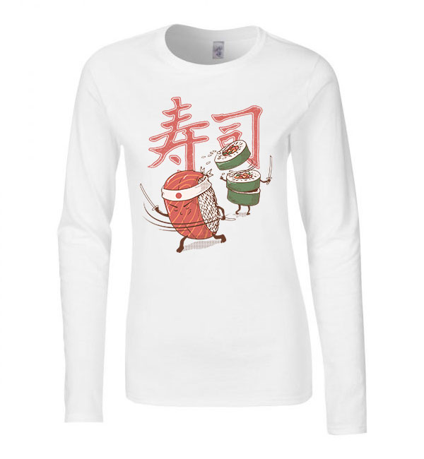 sushi szusi Fehér Női Hosszú Ujjú Póló