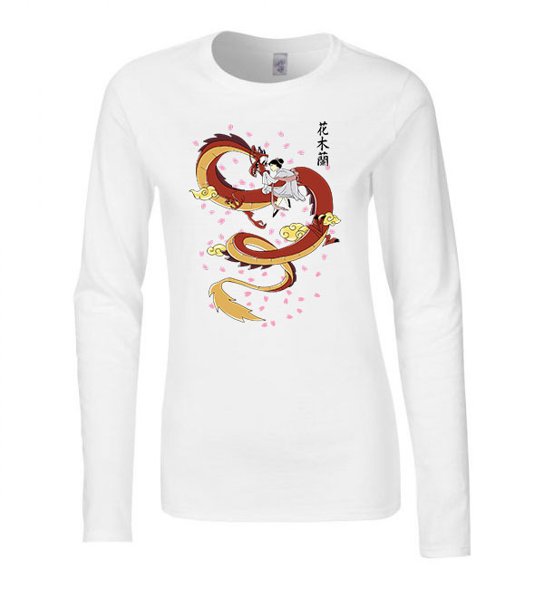 mulan mushu Fehér Női Hosszú Ujjú Póló