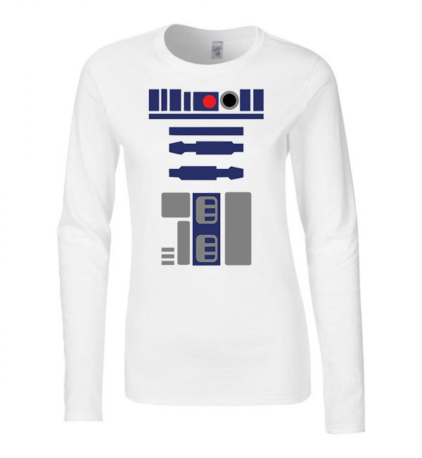 star wars r2d2 Fehér Női Hosszú Ujjú Póló