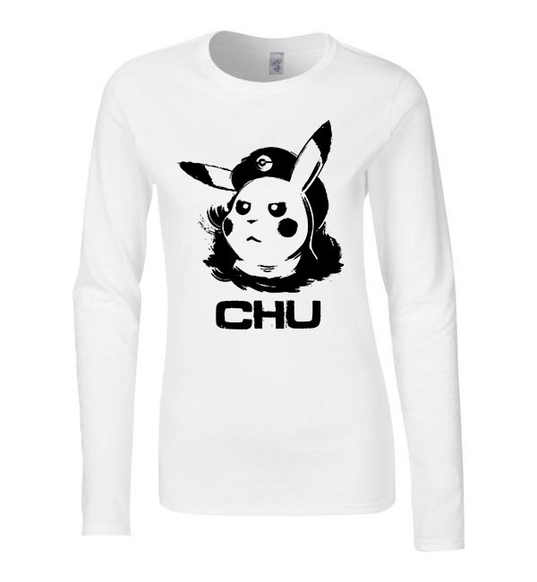 chu pikachu Fehér Női Hosszú Ujjú Póló