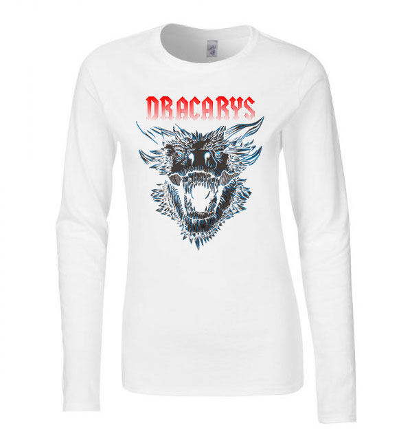 dracarys game of thrones trónok harca Fehér Női Hosszú Ujjú Póló