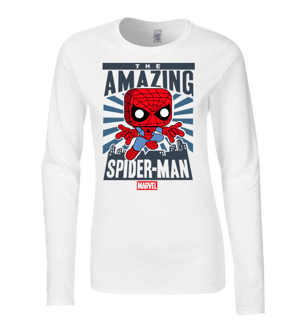 spider man pókember Fehér Női Hosszú Ujjú Póló