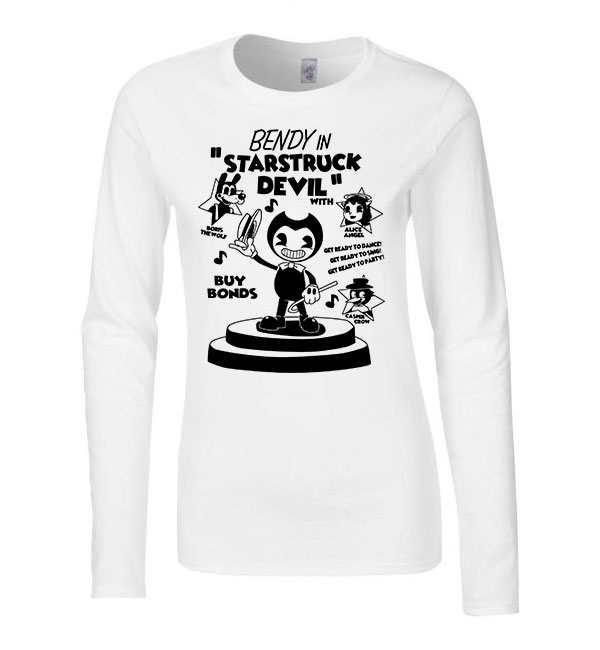Bendy and the inkmachine Fehér Női Hosszú Ujjú Póló