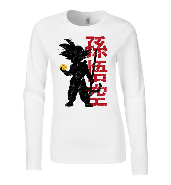dragon ball son goku Fehér Női Hosszú Ujjú Póló