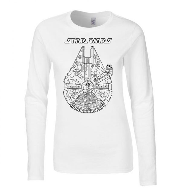 ezeréves sólyom star wars Fehér Női Hosszú Ujjú Póló