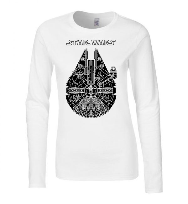 ezeréves sólyom star wars Fehér Női Hosszú Ujjú Póló