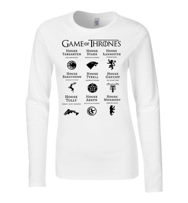 trónok harca game of thrones stark lannister Fehér Női Hosszú Ujjú Póló
