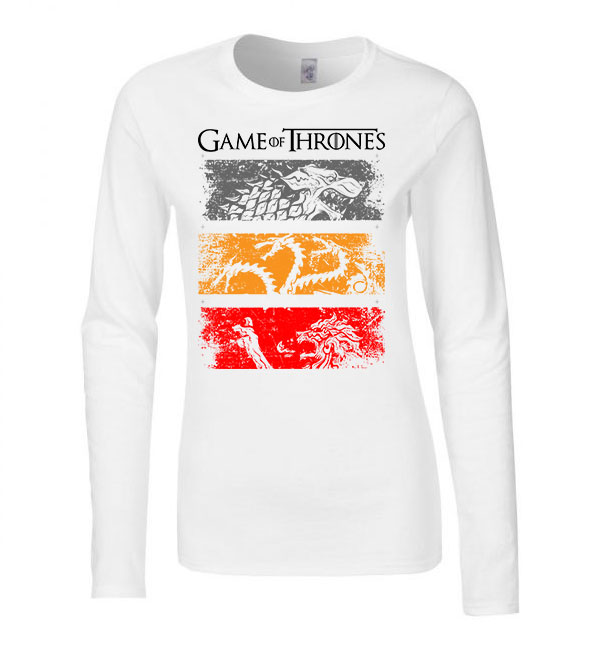 Game Of Thrones trónok harca Fehér Női Hosszú Ujjú Póló