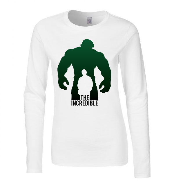 hulk Fehér Női Hosszú Ujjú Póló
