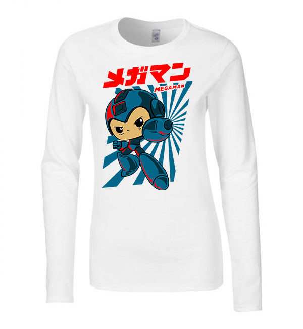 Megaman Fehér Női Hosszú Ujjú Póló