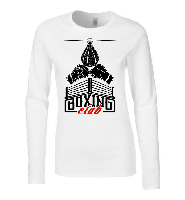 box boxing Fehér Női Hosszú Ujjú Póló