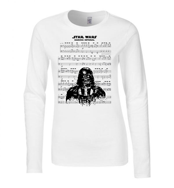 star wars darth vader induló Fehér Női Hosszú Ujjú Póló