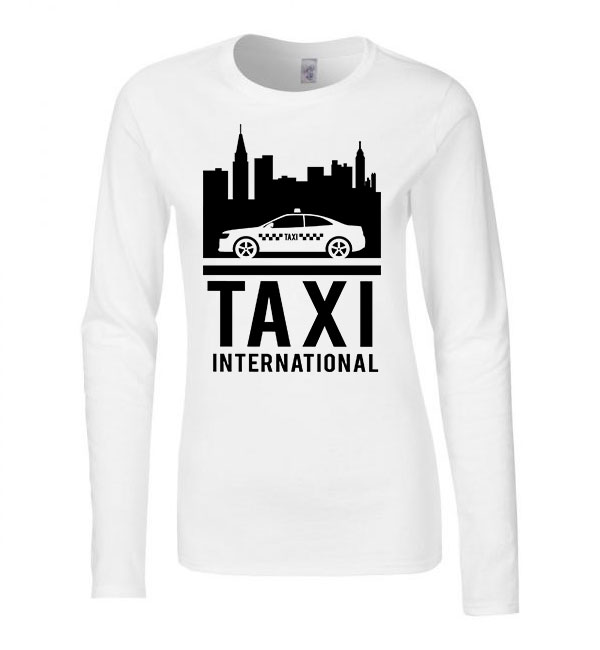 Taxis taxi Fehér Női Hosszú Ujjú Póló