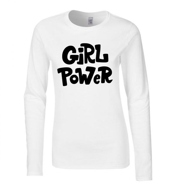 Girl Power Fehér Női Hosszú Ujjú Póló