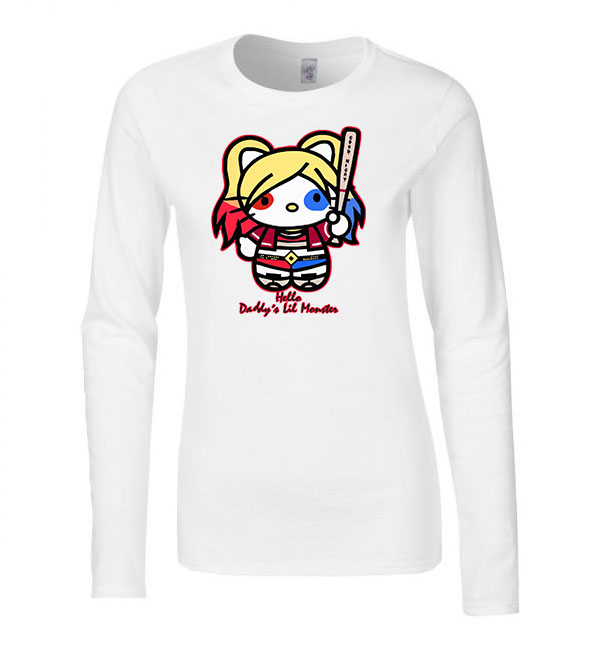 Harley Quinn Fehér Női Hosszú Ujjú Póló