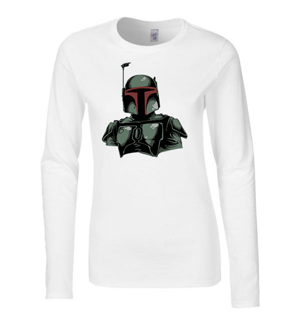 Star Wars Boba Fett Fehér Női Hosszú Ujjú Póló