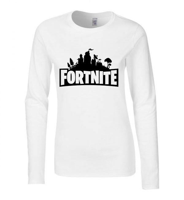 Fortnite Fehér Női Hosszú Ujjú Póló