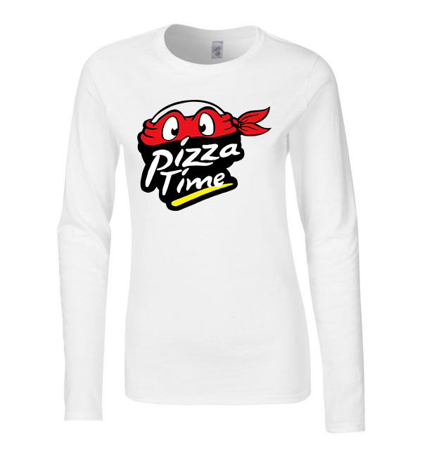 Tini Ninja Teknőcök Pizza Fehér Női Hosszú Ujjú Póló