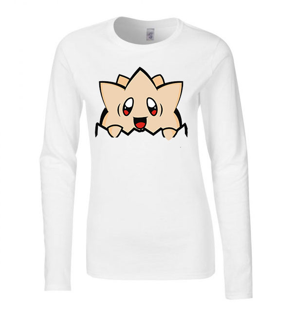 Pokemon Togepi Fehér Női Hosszú Ujjú Póló