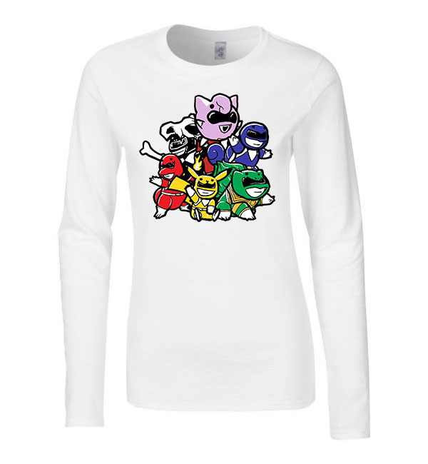 pokemon power rangers Fehér Női Hosszú Ujjú Póló