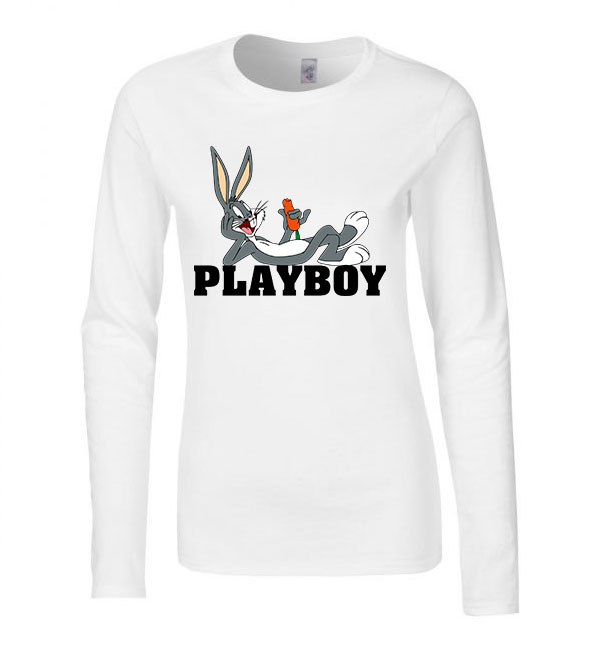 tapsi hapsi playboy Fehér Női Hosszú Ujjú Póló