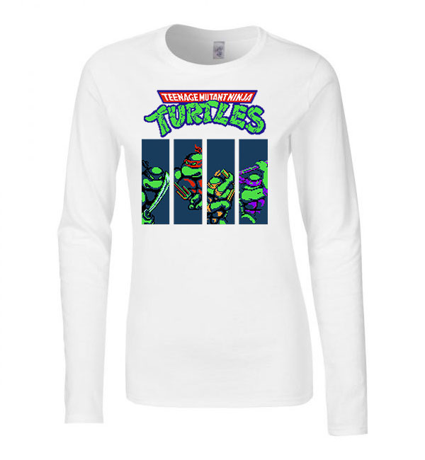 Tini Ninja Teknőcök tmnt Fehér Női Hosszú Ujjú Póló